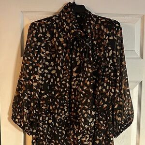 Chic Black and Brown Patterned Dress